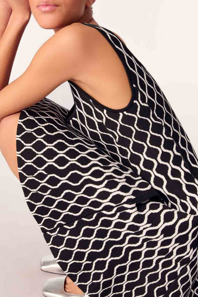 Bolboli Jacquard Knit Flared Mini Dress - Stylish red dress for special occasions | Buy Online