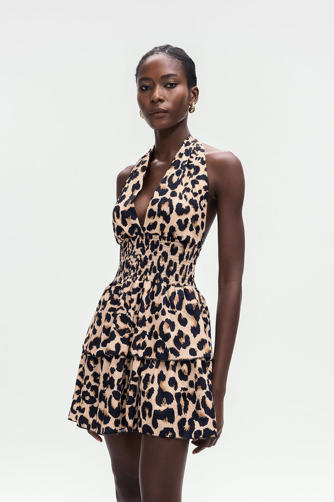 Bolek Leopard Ruffle Mini Dress - Stylish beautiful dress for special occasions | Buy Online