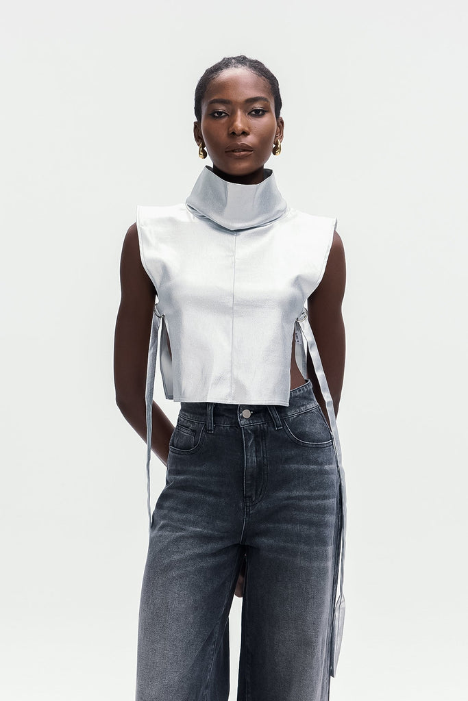 Shop  beautiful dress - Perfect for special occasions | Bonaccorso Lace Up Metallic Leather Top