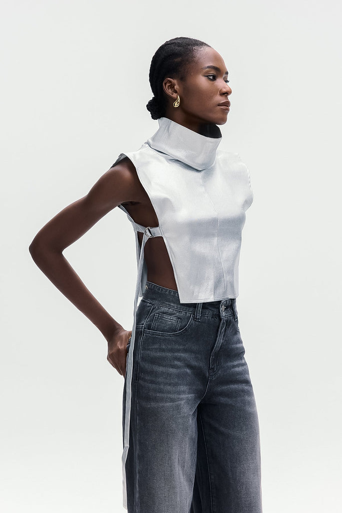 Shop  beautiful dress - Perfect for special occasions | Bonaccorso Lace Up Metallic Leather Top