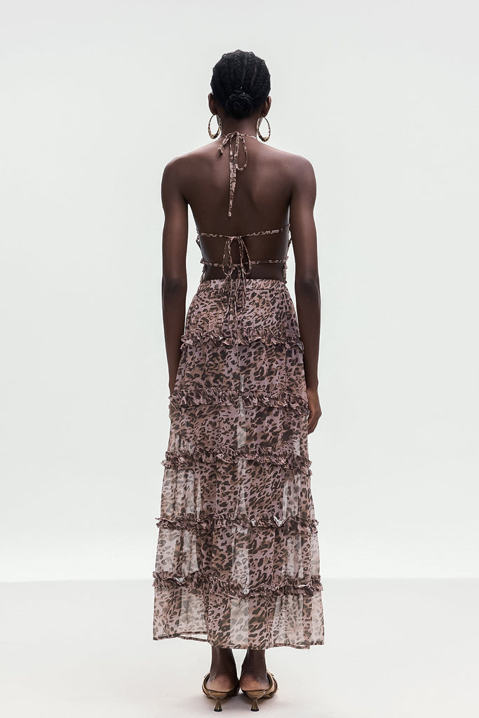 Stylish beautiful dress | Boniface Leopard Ruffle Skirt Set - Ideal for special occasions