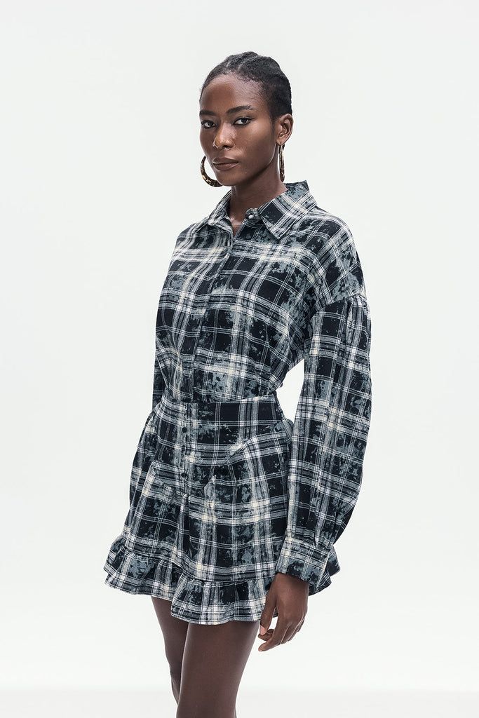 Stylish beautiful dress | Bonifacia Grid Ruffle Skirt Set - Ideal for special occasions