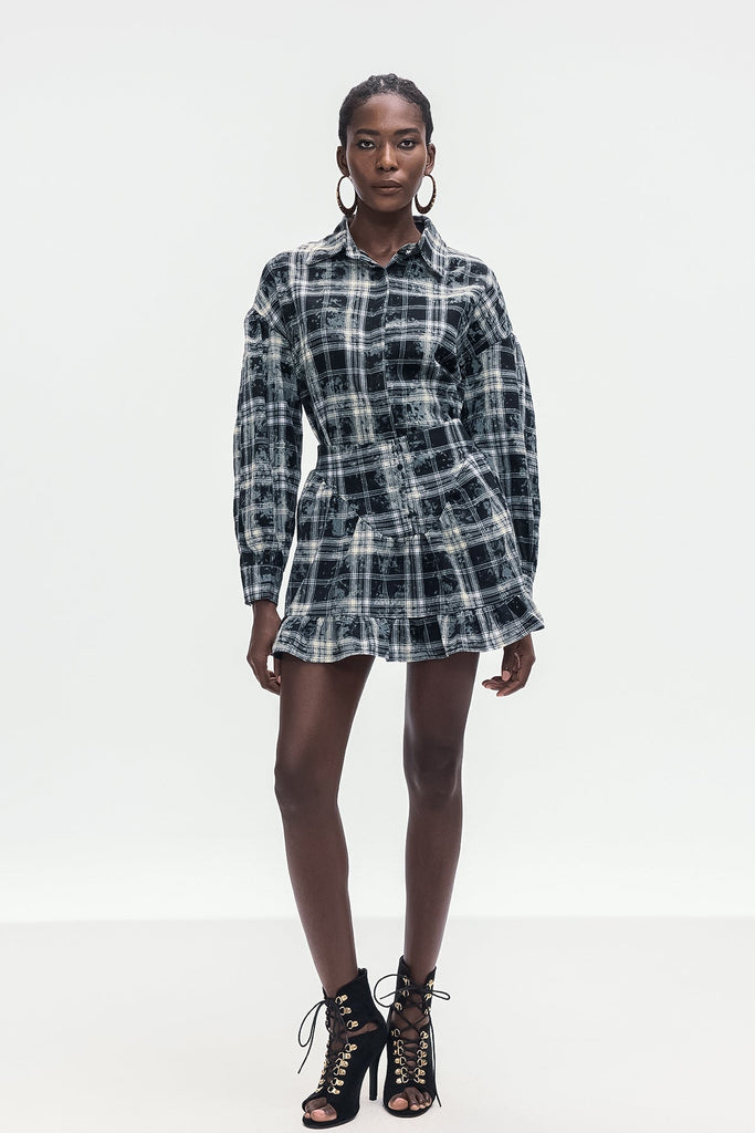 Stylish beautiful dress | Bonifacia Grid Ruffle Skirt Set - Ideal for special occasions