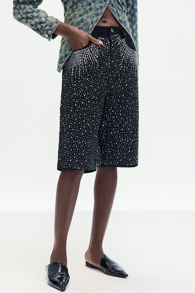 Bonifacy Rhinestone Midi Jeans - Stylish beautiful midi for special occasions | Buy Online