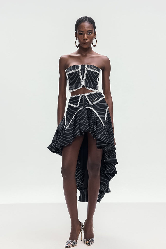 Shop  beautiful dress - Perfect for special occasions | Bonifatius Stripe Asymmetric Skirt Set
