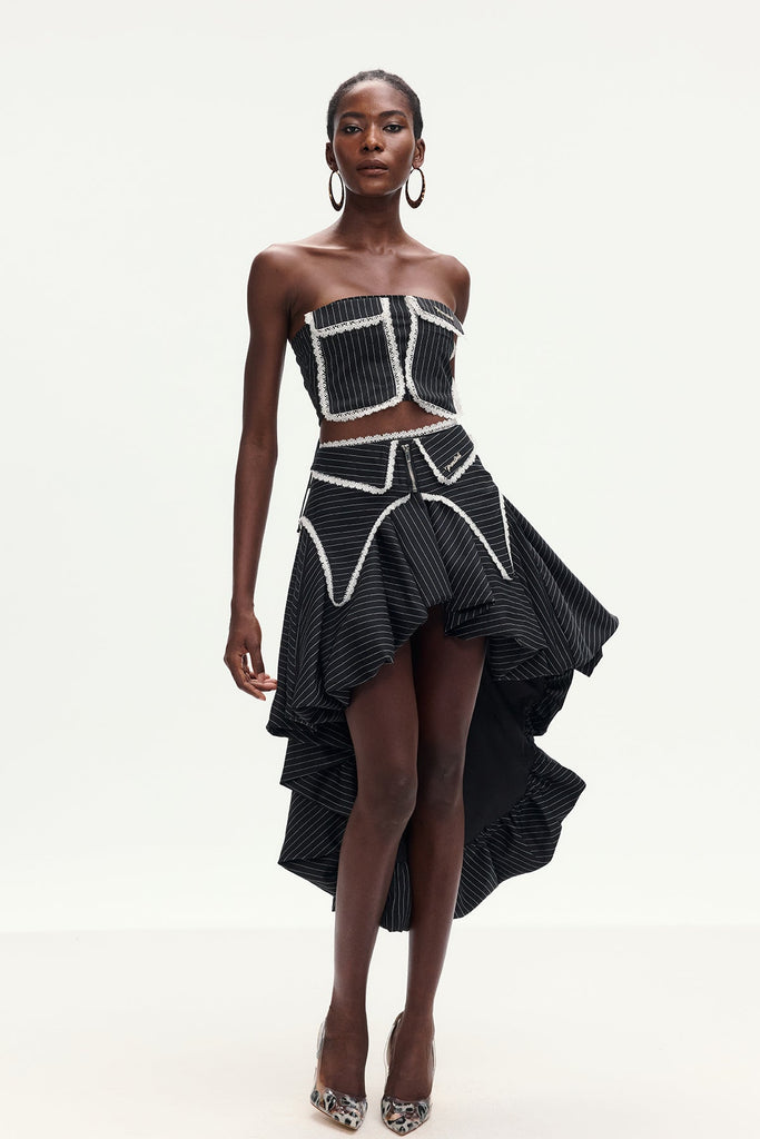 Shop  beautiful dress - Perfect for special occasions | Bonifatius Stripe Asymmetric Skirt Set