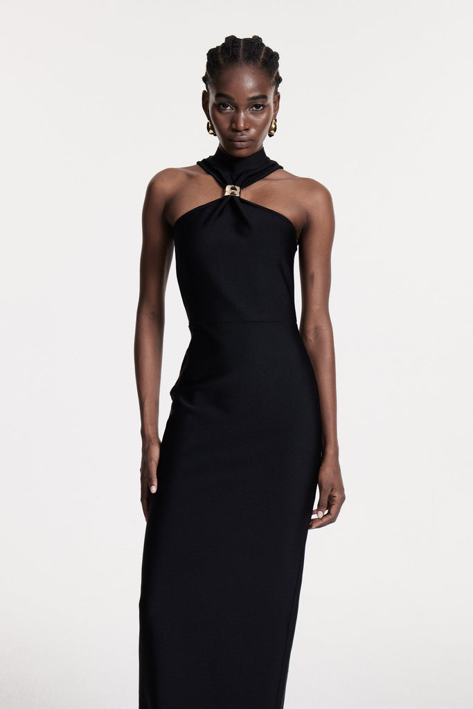 Borivoje Halter Neck Maxi Dress - Stylish beautiful dress for special occasions | Buy Online