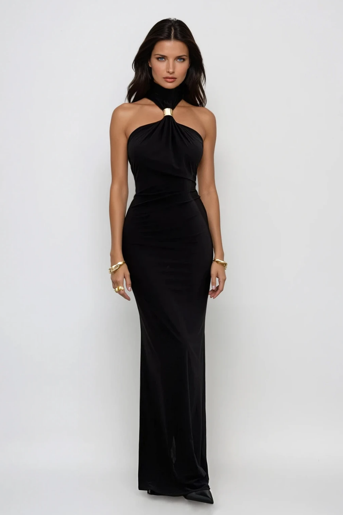 Stylish beautiful dress | Borivoje Halter Neck Maxi Dress - Ideal for special occasions