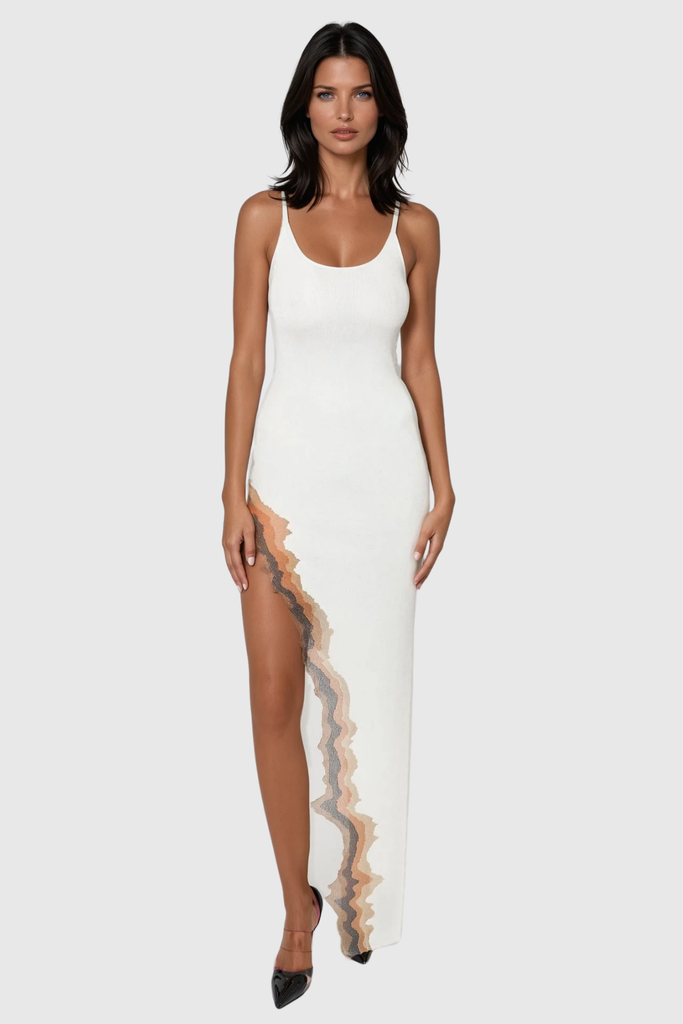 Shop  white dress - Perfect for special occasions | Borja Asymmetric Split Maxi Dress In White