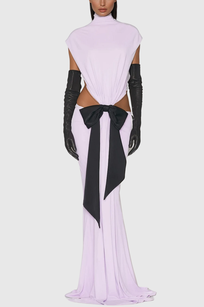 Stylish beautiful dress | Borys Lace Up Cutout Bow Maxi Dress - Ideal for special occasions