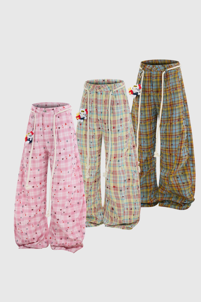 Shop  pink dress - Perfect for special occasions | Botum Grid Star Jeans In Pink