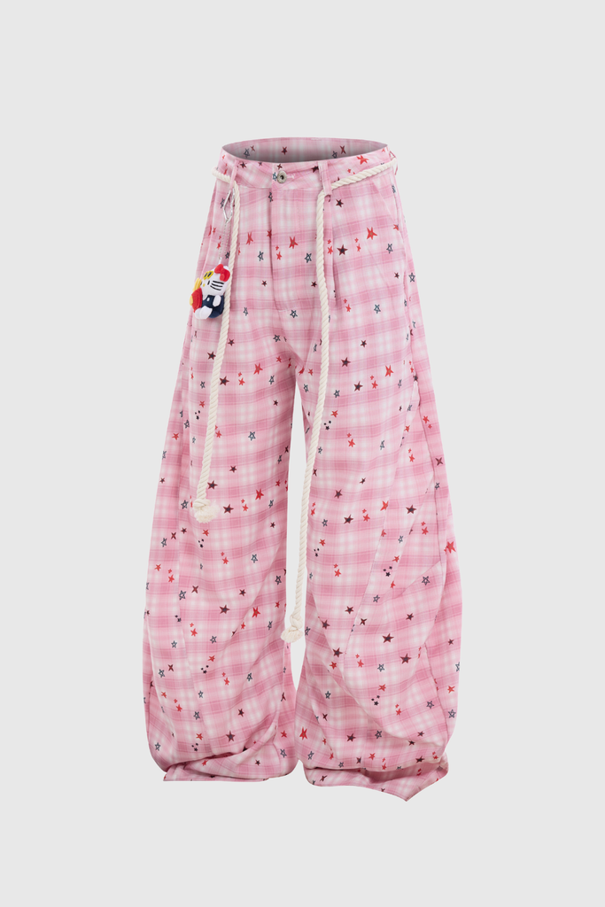 Shop  pink dress - Perfect for special occasions | Botum Grid Star Jeans In Pink