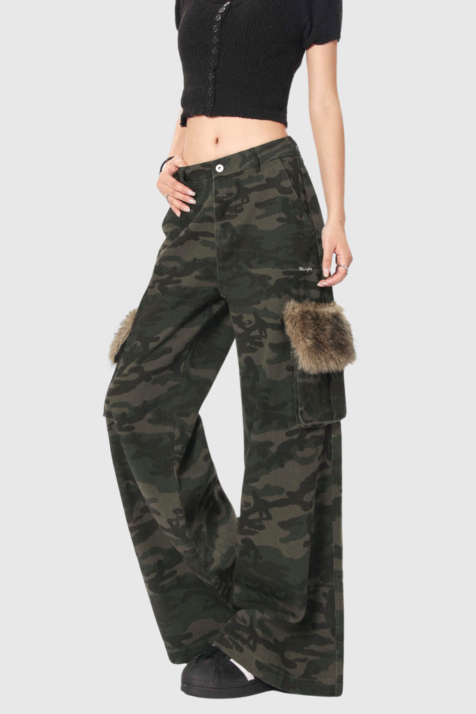 Botwulf Camouflage Print Cargo Jeans - Stylish beautiful dress for special occasions | Buy Online