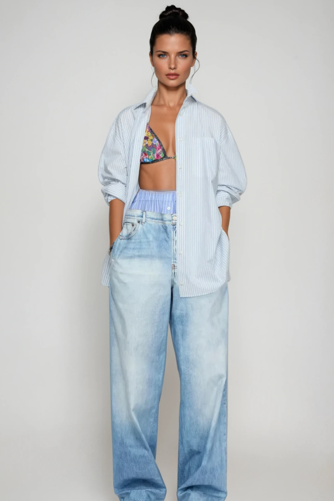 Stylish beautiful dress | Bounmy Bleached Stripe Jeans - Ideal for special occasions