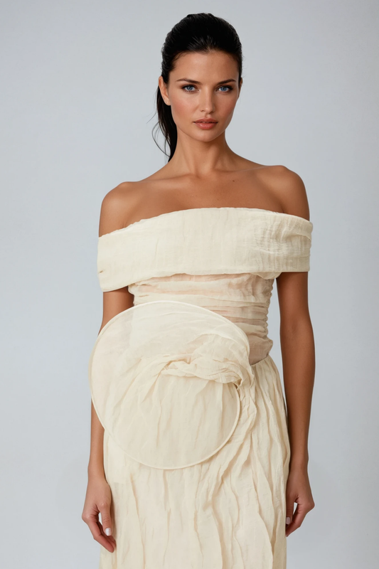 Boutros Ruch Flower Strapless Top