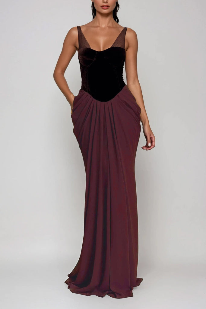 Boyan Mesh Ruch Maxi Dress - Stylish beautiful dress for special occasions | Buy Online