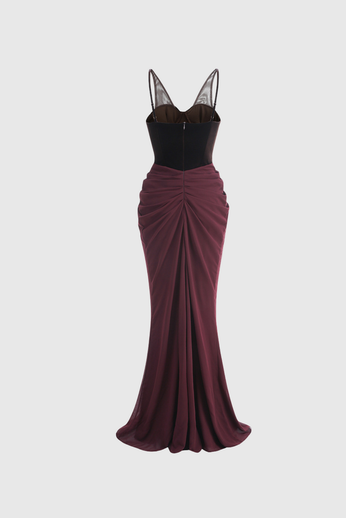 Stylish beautiful dress | Boyan Mesh Ruch Maxi Dress - Ideal for special occasions