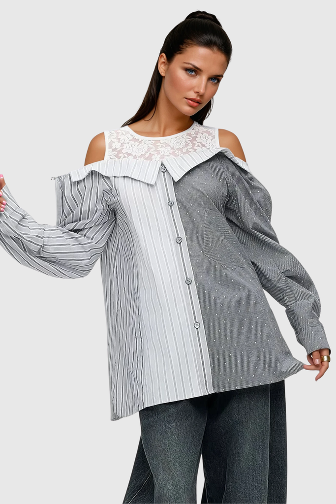 Shop  beautiful dress - Perfect for special occasions | Boyko Lace Stripe Shirt