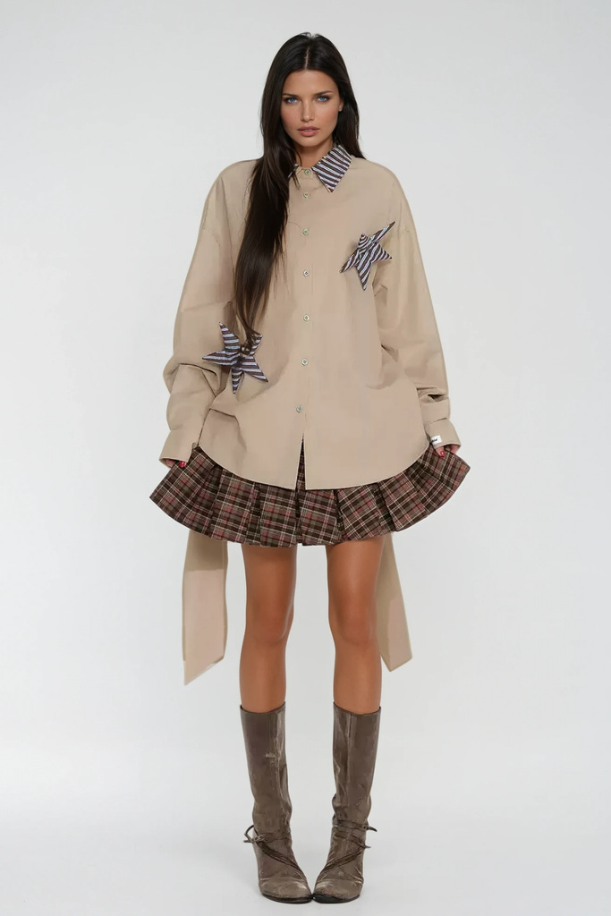 Shop  beautiful dress - Perfect for special occasions | Bozhidara Star Lace Up Shirt