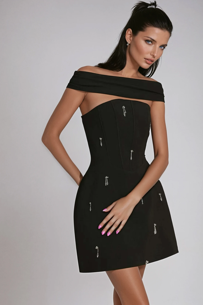 Stylish beautiful dress | Bradamante Chain Halter Neck Mini Dress - Ideal for special occasions