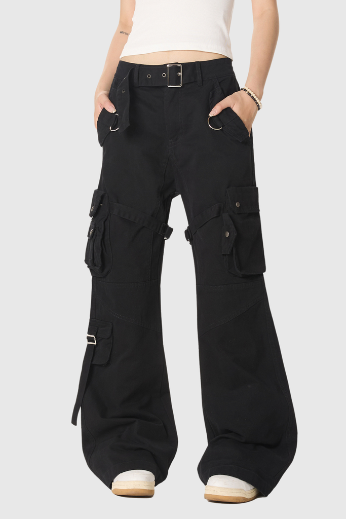 Braeden Pocket Cargo Jeans In Black - Stylish black dress for special occasions | Buy Online