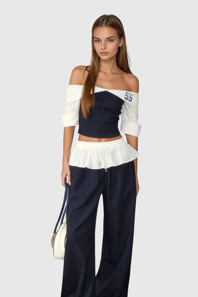 Stylish beautiful dress | Brajan Off Shoulder Ruffle Pants Set - Ideal for special occasions