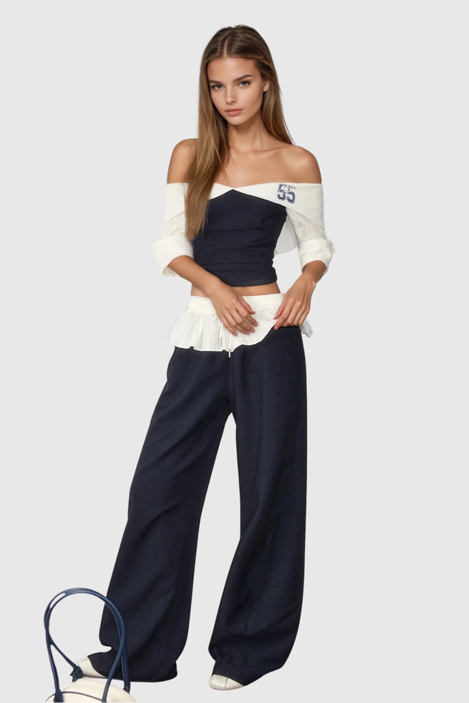 Stylish beautiful dress | Brajan Off Shoulder Ruffle Pants Set - Ideal for special occasions