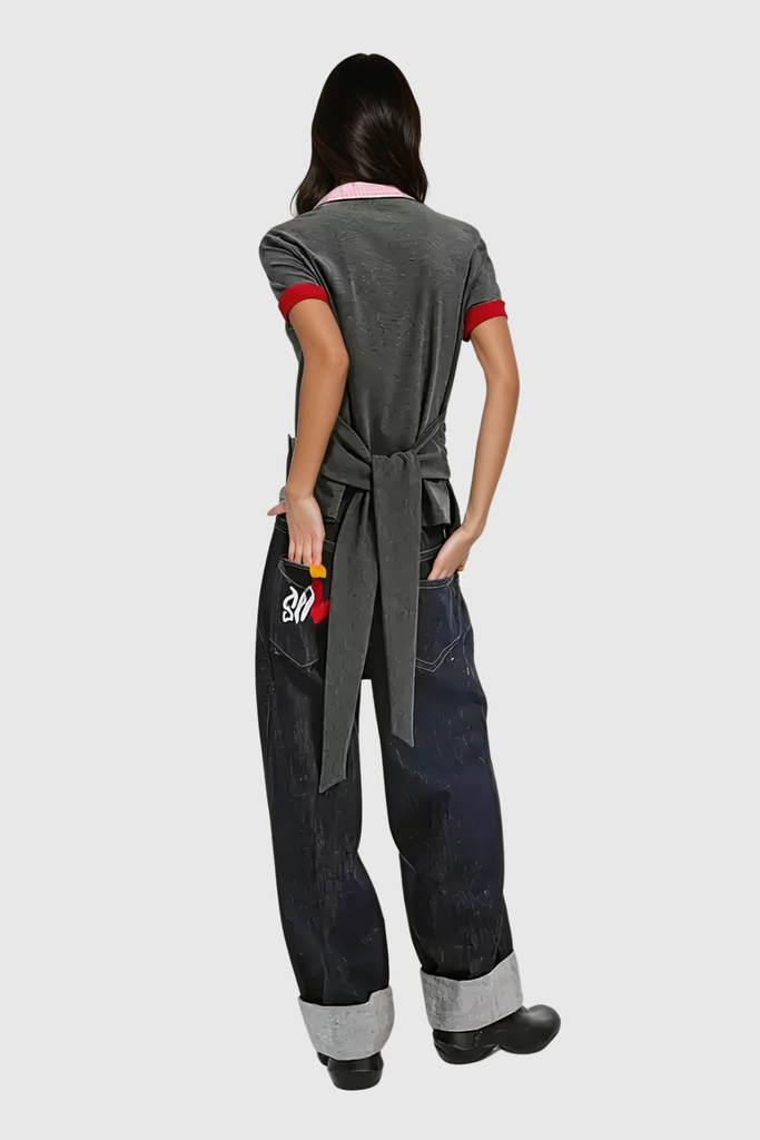 Bran Polo Neck Lace Up T Shirt - Stylish beautiful dress for special occasions | Buy Online