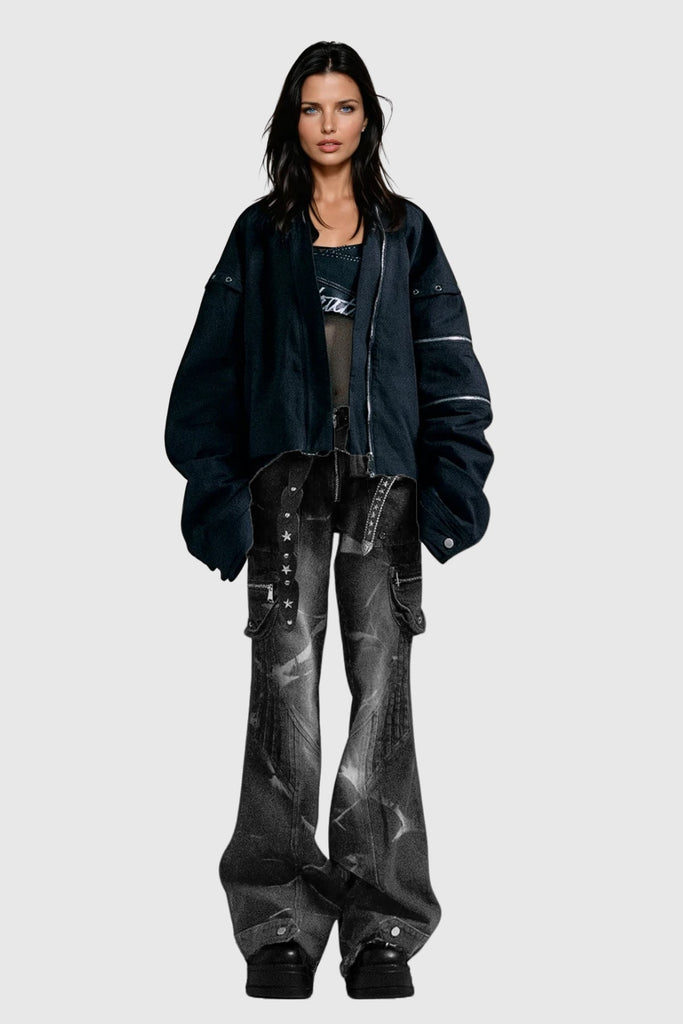 Brandee Embellished Print Bootcut Jeans - Stylish beautiful dress for special occasions | Buy Online