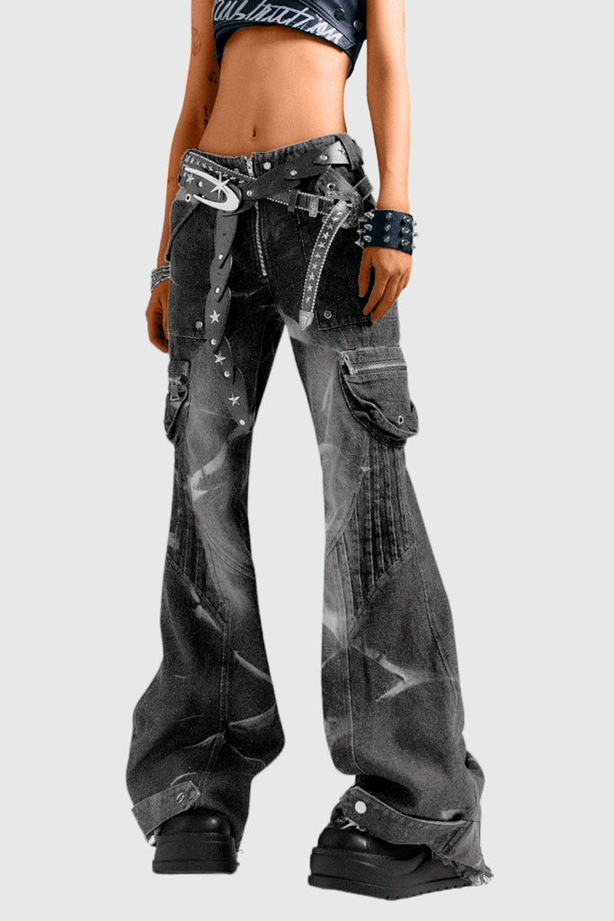 Shop  beautiful dress - Perfect for special occasions | Brandee Embellished Print Bootcut Jeans