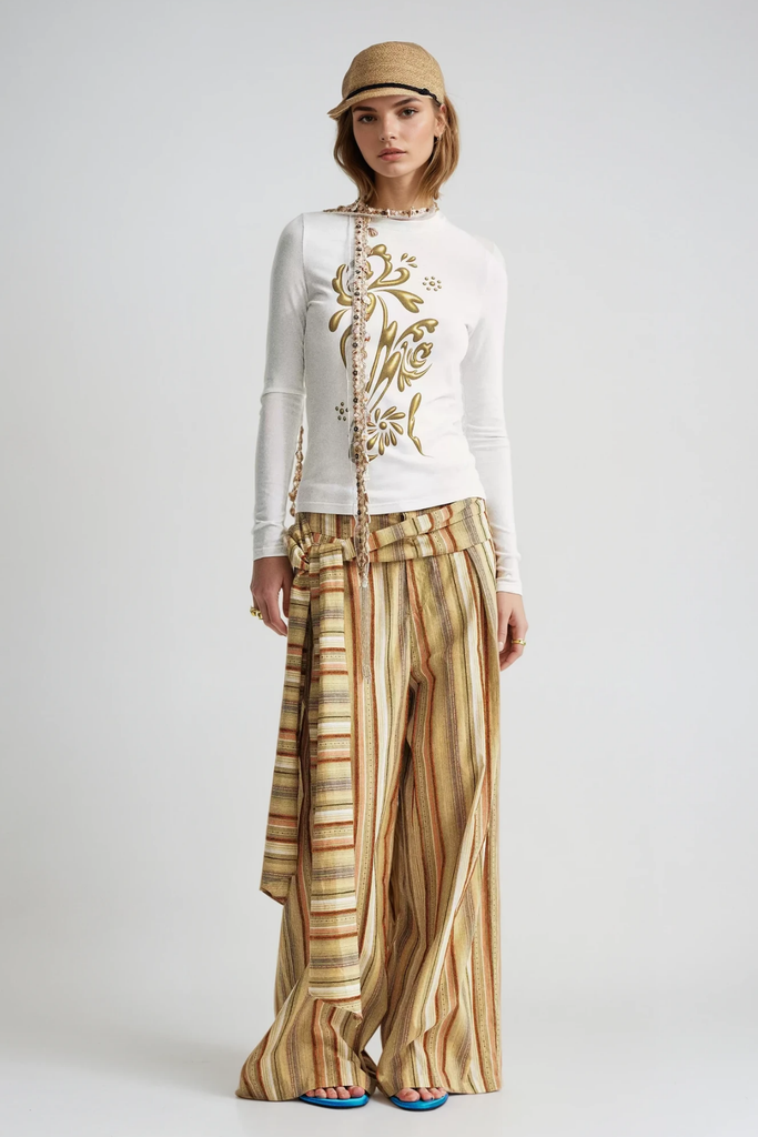 Shop  beautiful dress - Perfect for special occasions | Brando Stripe Lace Up Pants