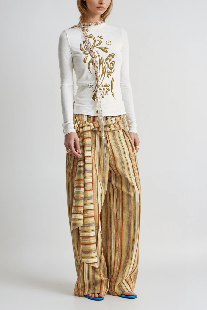 Shop  beautiful dress - Perfect for special occasions | Brando Stripe Lace Up Pants