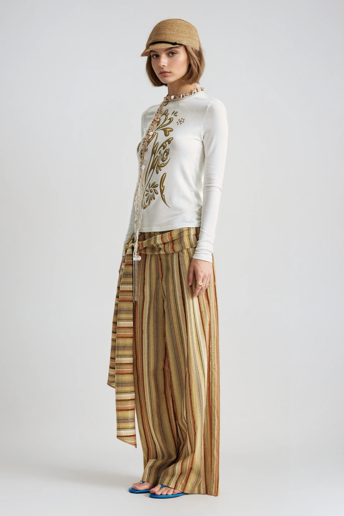 Stylish beautiful dress | Brando Stripe Lace Up Pants - Ideal for special occasions