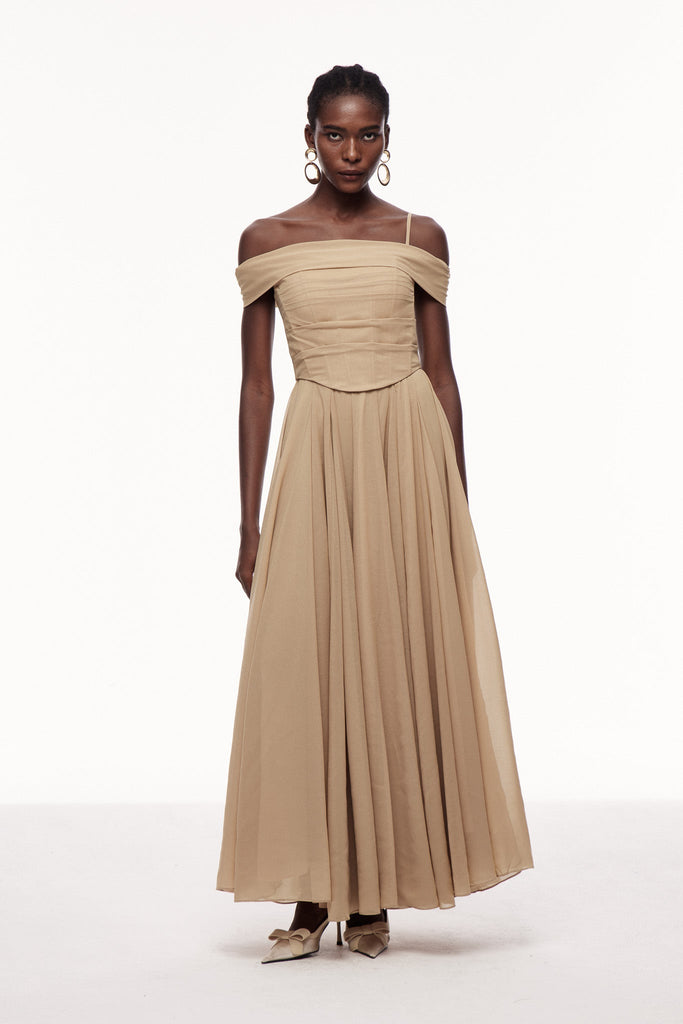 Stylish beautiful dress | Brandon Corset Ruffle Maxi Dress - Ideal for special occasions