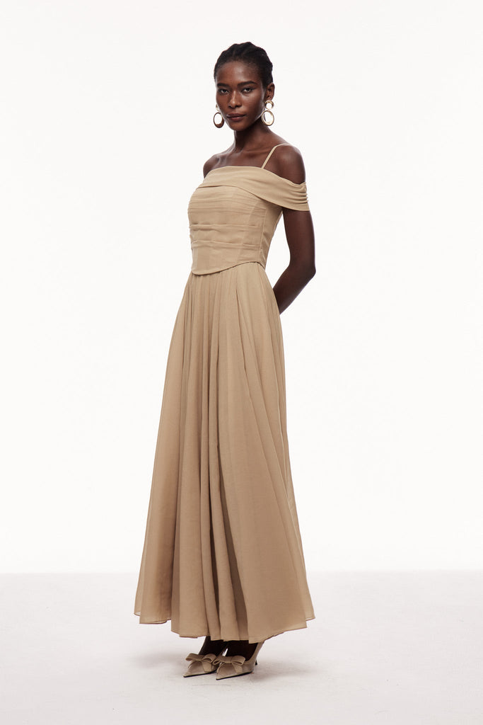 Shop  beautiful dress - Perfect for special occasions | Brandon Corset Ruffle Maxi Dress