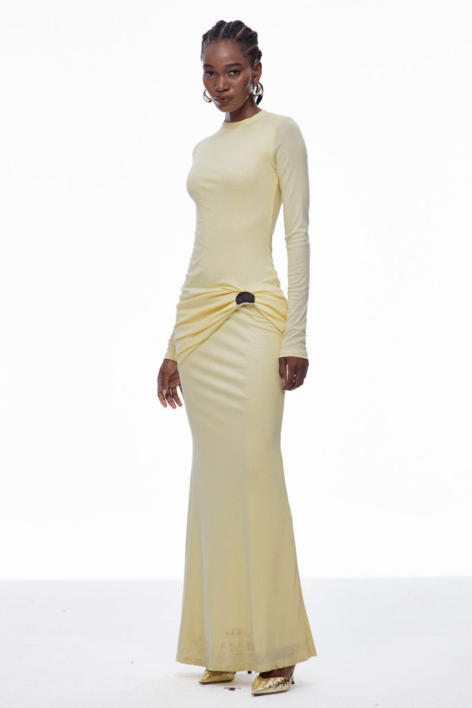 Stylish yellow dress | Brandr Ruch Bodycon Maxi Dress In Yellow - Ideal for special occasions