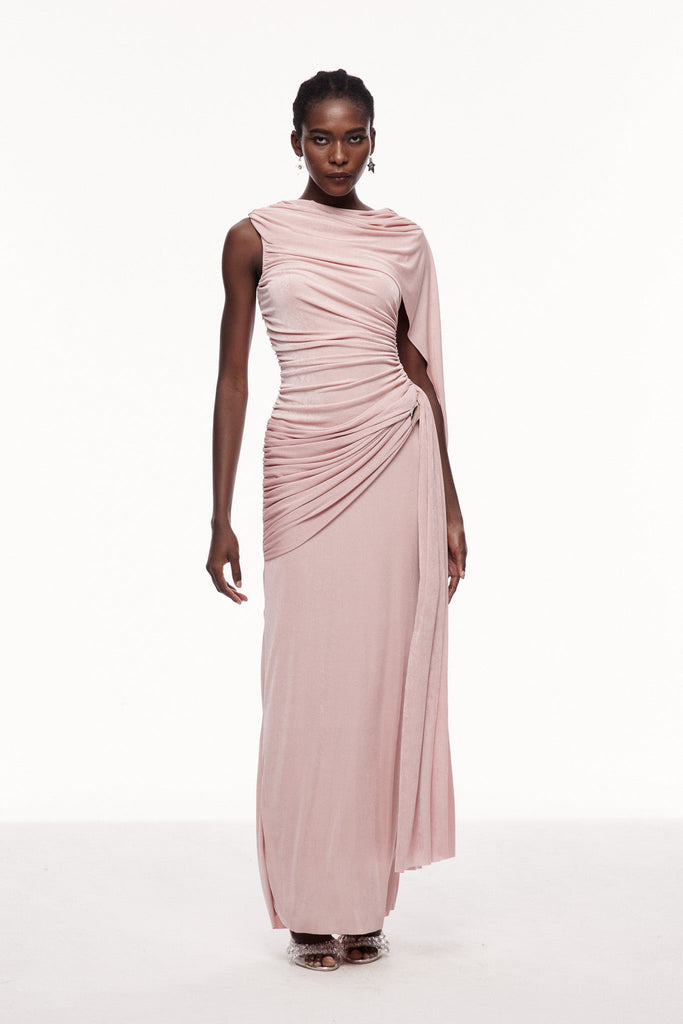 Stylish pink dress | Brandt Ruch Shawl Maxi Dress In Pink - Ideal for special occasions