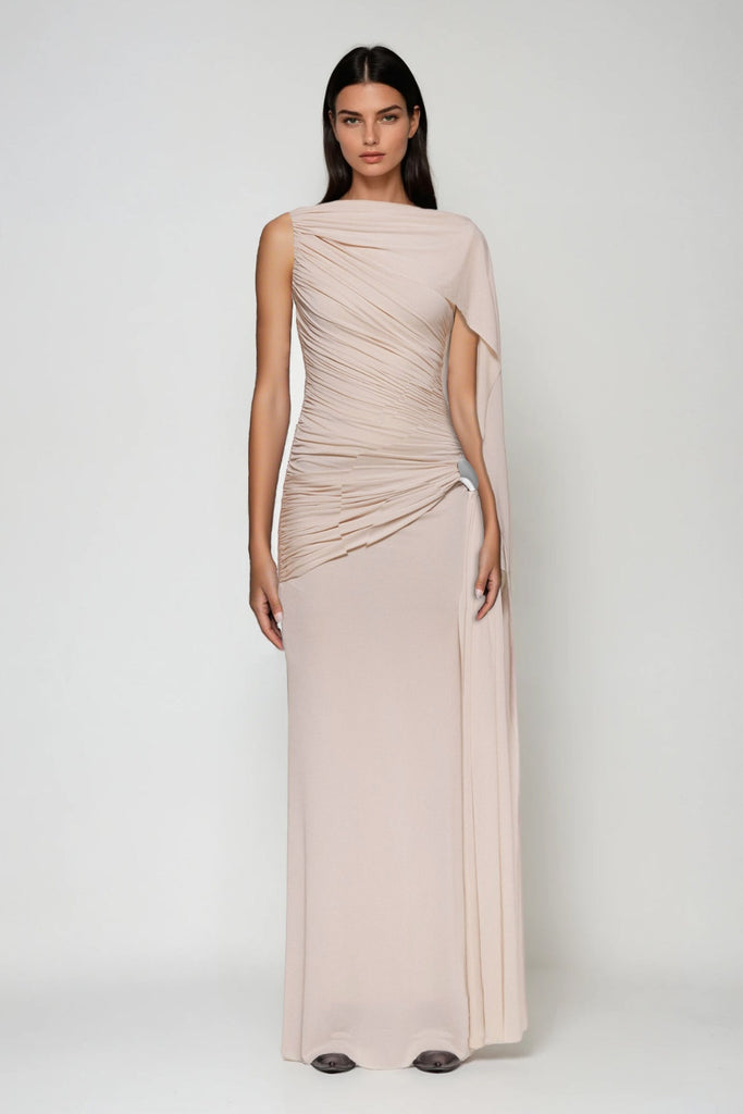 Shop  pink dress - Perfect for special occasions | Brandt Ruch Shawl Maxi Dress In Pink
