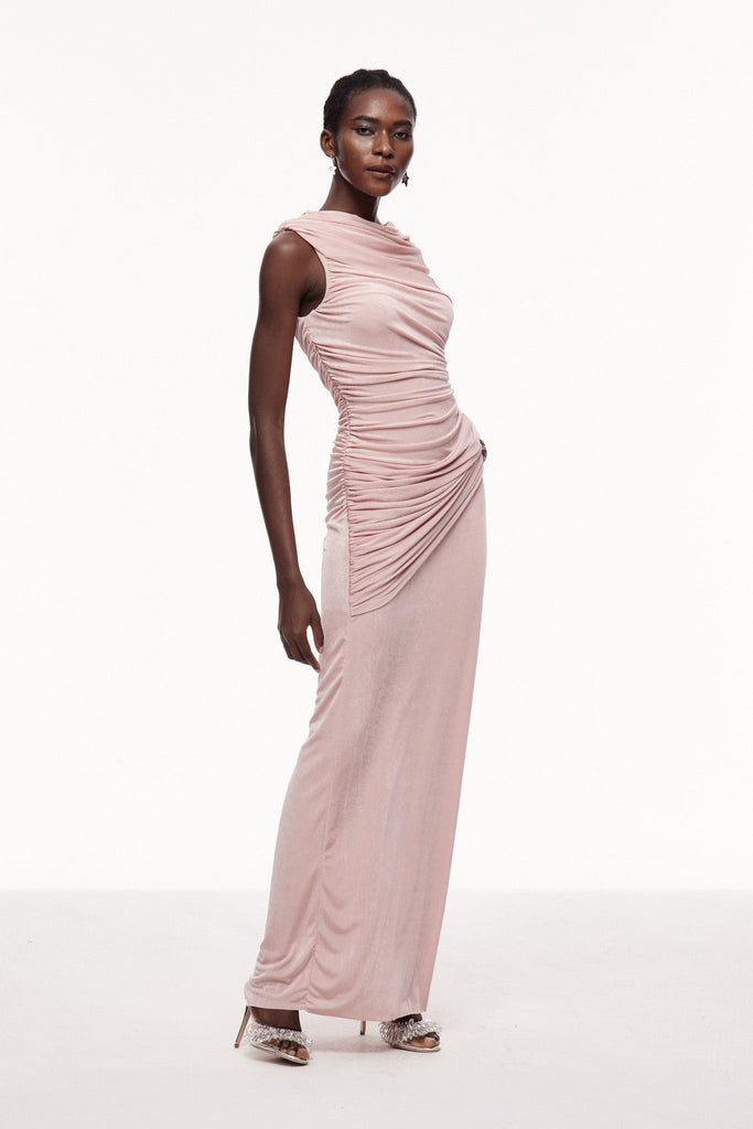 Shop  pink dress - Perfect for special occasions | Brandt Ruch Shawl Maxi Dress In Pink