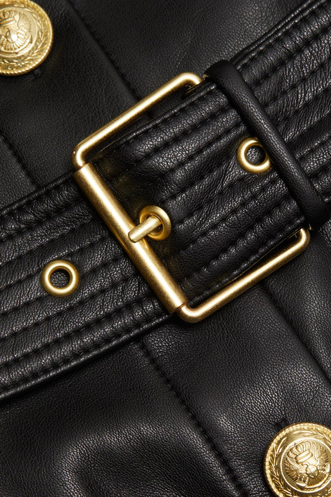 Stylish beautiful dress | Braxas Buttoned Leather Tank Mini Dress - Ideal for special occasions