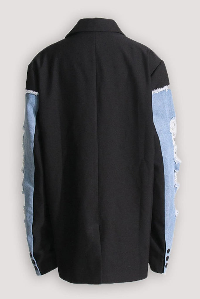 Brenna  Denim Patchwork Coat - Stylish beautiful dress for special occasions | Buy Online