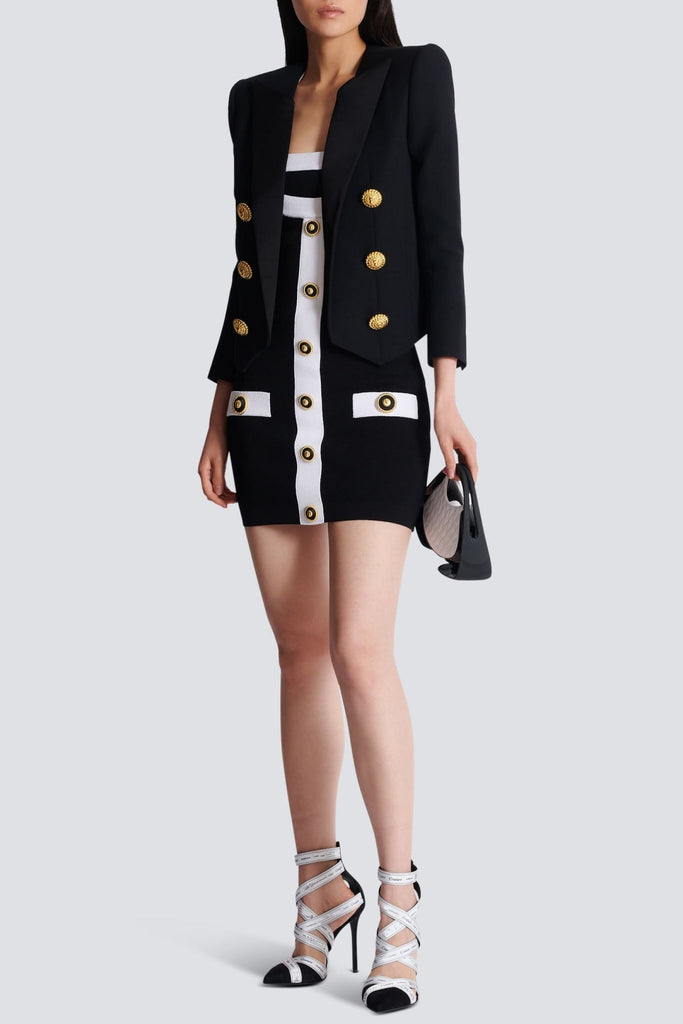 Shop  beautiful dress - Perfect for special occasions | Brica Two-tone Halter Mini Bandage Dress