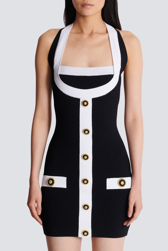 Brica Two-tone Halter Mini Bandage Dress - Stylish beautiful dress for special occasions | Buy Online