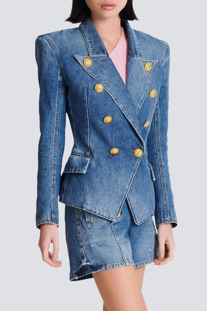 Stylish beautiful dress | Brittia Button Denim Jacket - Ideal for special occasions