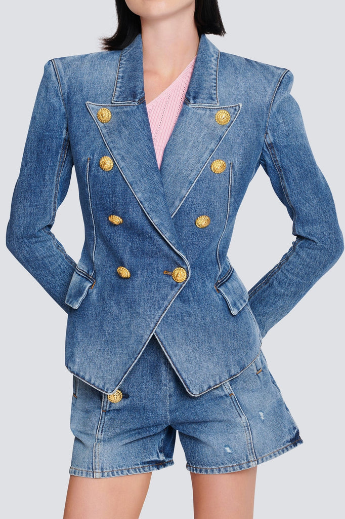 Stylish beautiful dress | Brittia Button Denim Jacket - Ideal for special occasions