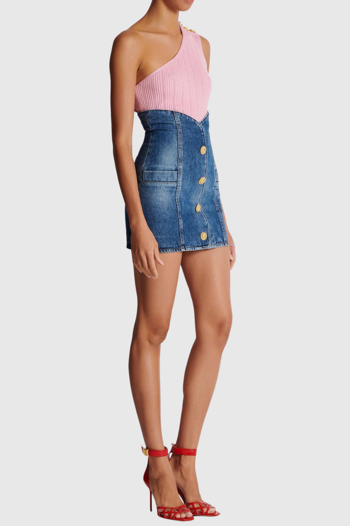Stylish beautiful dress | Brittia Button Denim Skirt - Ideal for special occasions