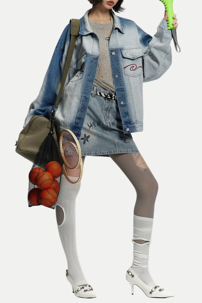 Stylish beautiful dress | Brogan Gradient Denim Jacket - Ideal for special occasions