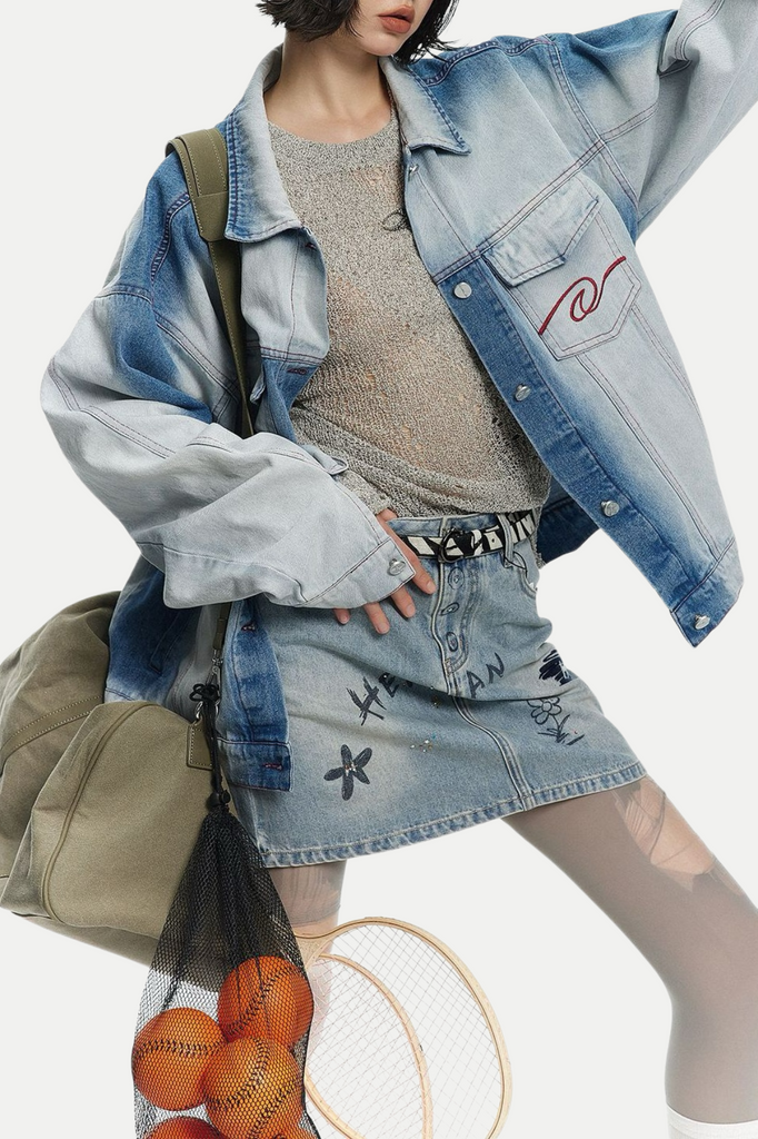 Stylish beautiful dress | Brogan Gradient Denim Jacket - Ideal for special occasions