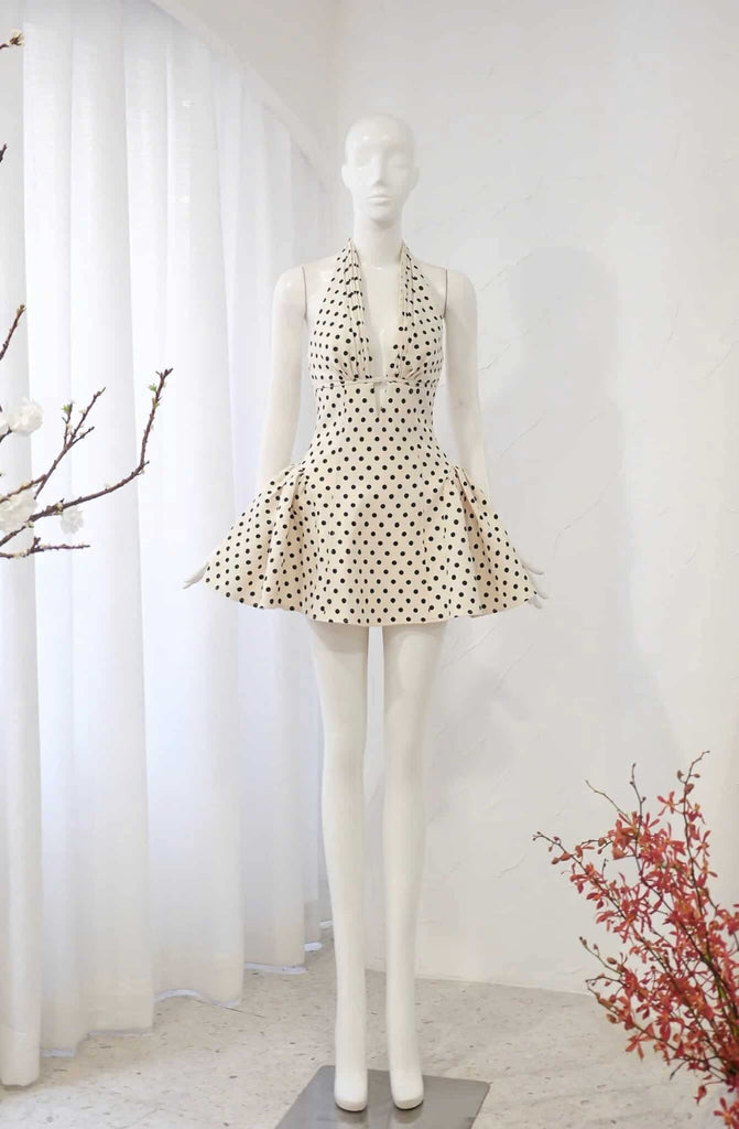 Tiffany Plunge Dot Mini Dress - Stylish beautiful dress for special occasions | Buy Online