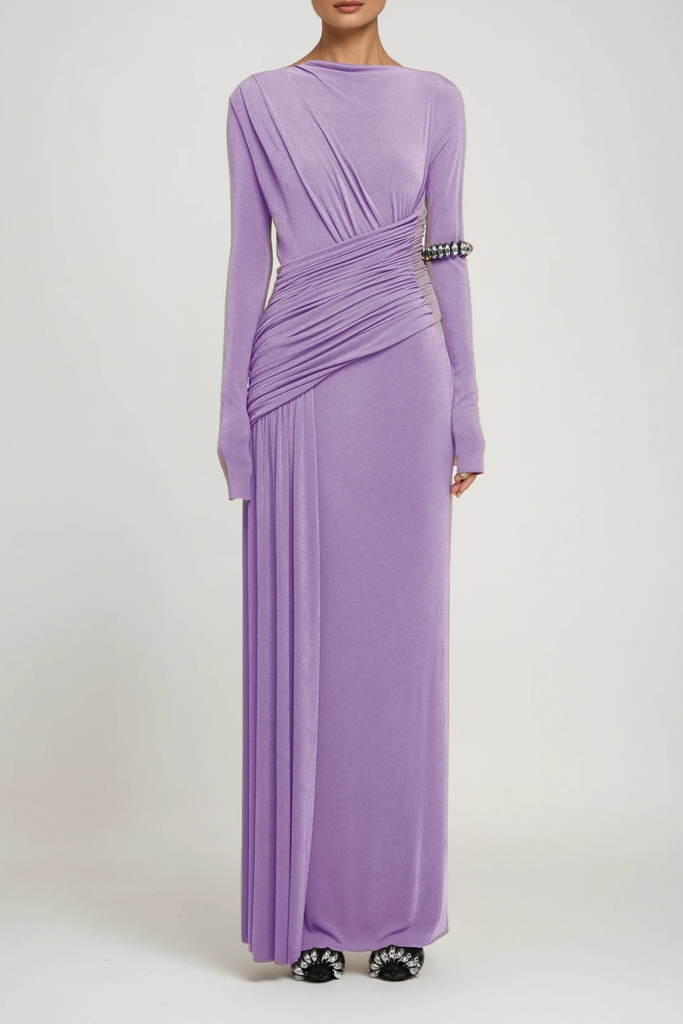 Shop  purple dress - Perfect for special occasions | Cabdirashiid Ruch Asymmetric Maxi Dress In Purple